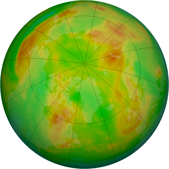 Arctic ozone map for 10 June 1987